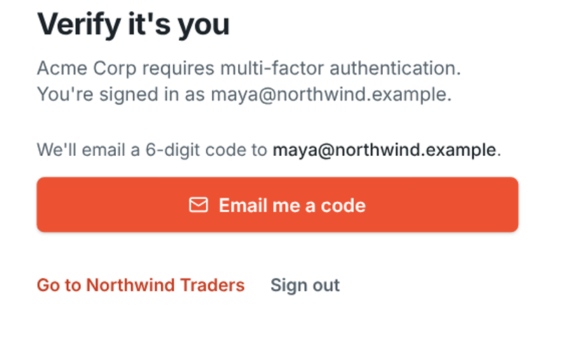 Verify it's you: a second step before signing in
